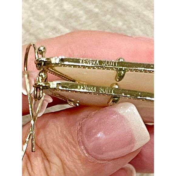 Kendra Scott Alexandra Large Mother of Pearl Drop Earrings in Gold Tone - Picture 11 of 11